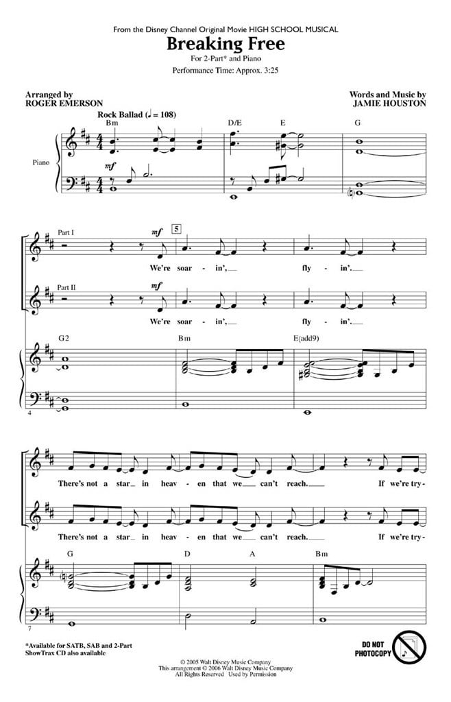 Breaking Free (High School Musical) - 2-Part